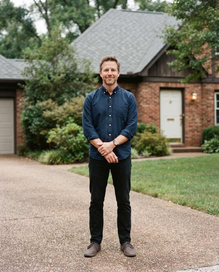 Jeremy Greene, owner of Everett Home Pros, standing outside a client's home